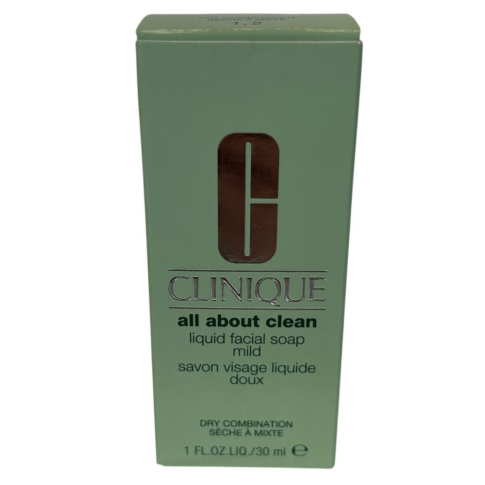 Clinique All About Clean Liquid Facial Soap Mild Dry Combination 1oz 30ml NEW